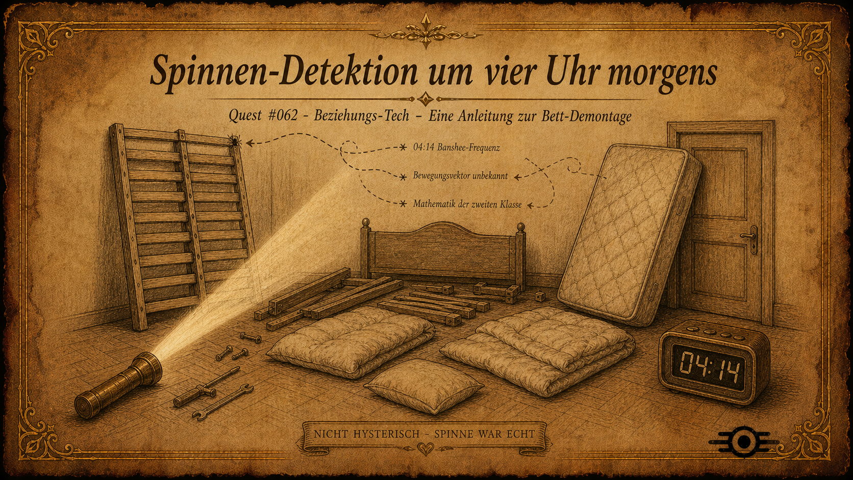 Warum Spinnen die einzige zuverlaessige Bett-Demontage-Methode bevorzugen