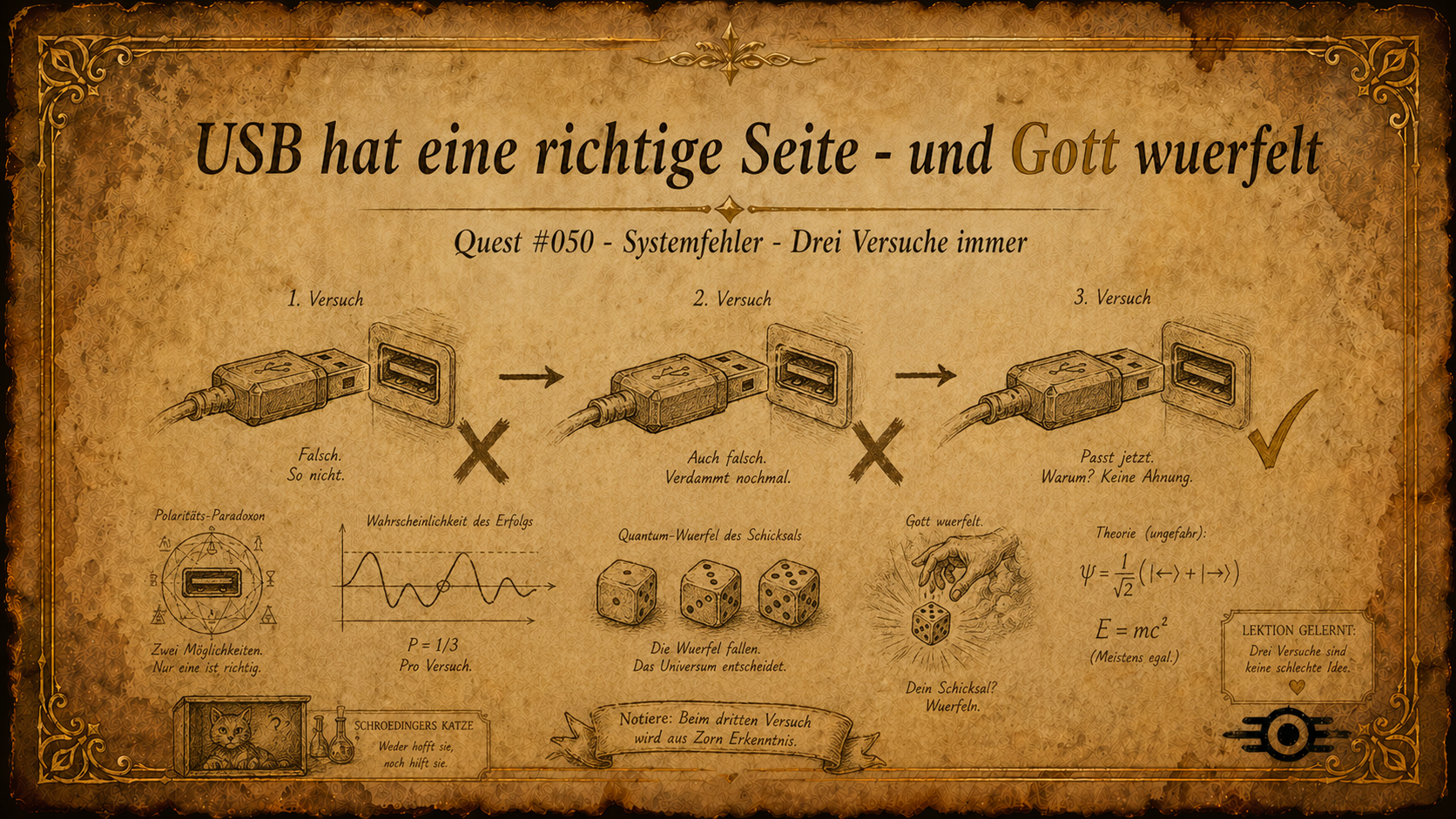 USB hat eine richtige Seite – und Gott wuerfelt