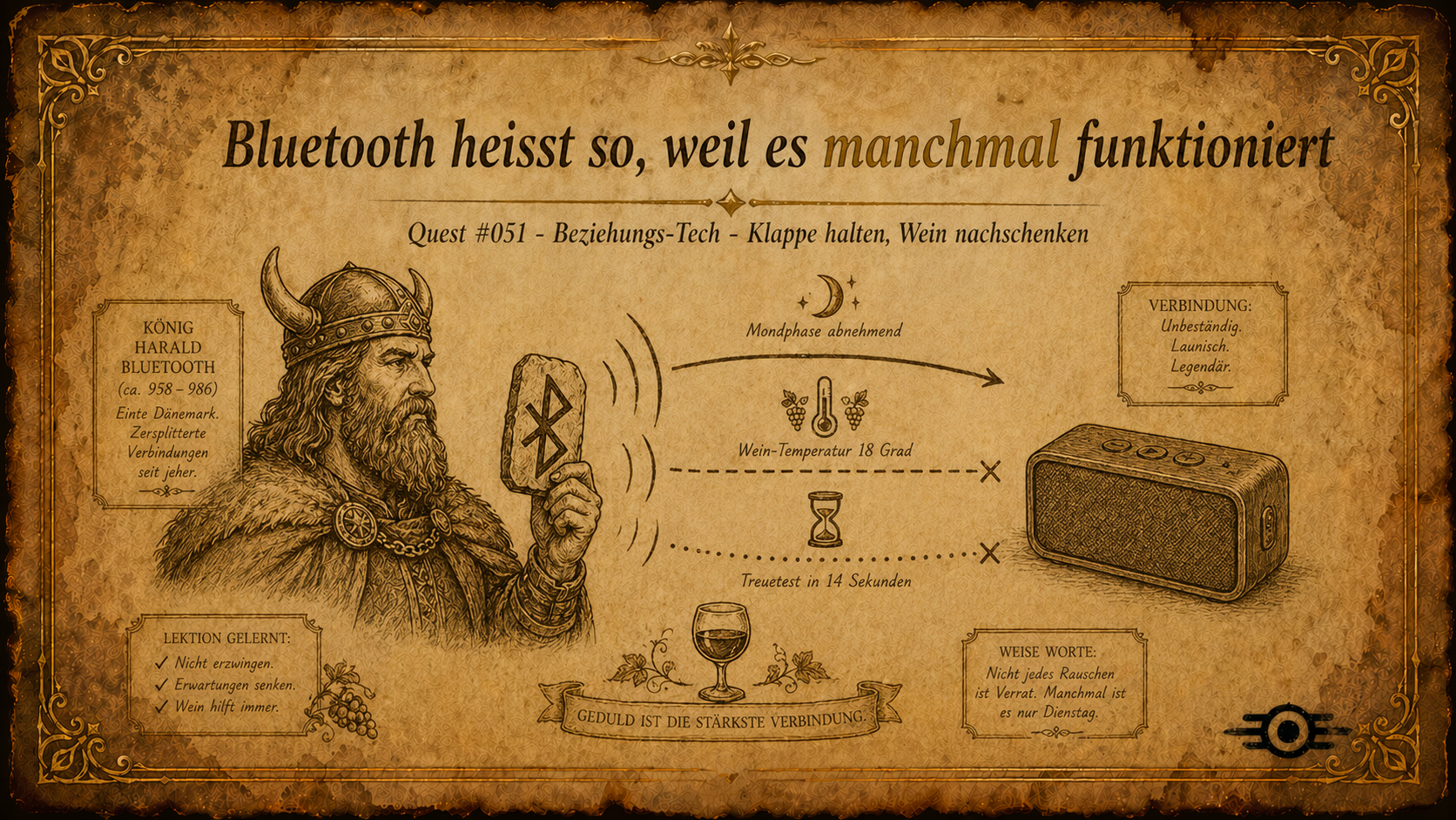 Bluetooth heisst so, weil es manchmal funktioniert